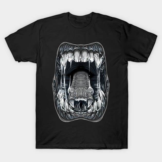 Open Wide You Alien Monster T-Shirt by manoystee